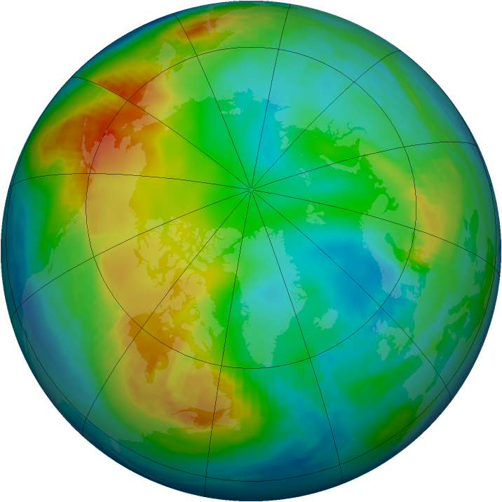 Arctic ozone map for 05 December 1989